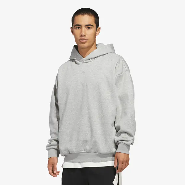 adidas Originals Mikina adidas Basketball Fleece Hoodie (Gender Neutral) Medium Grey Heather S