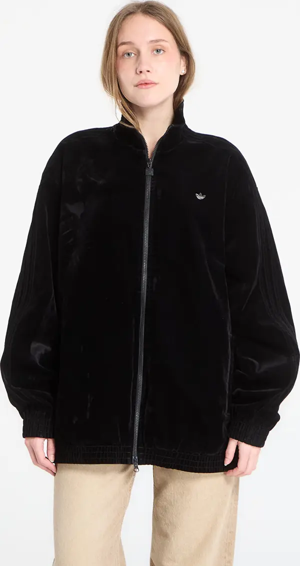 adidas Originals Mikina adidas Brushed Twill Oversized Firebird Track Top Utility Black S