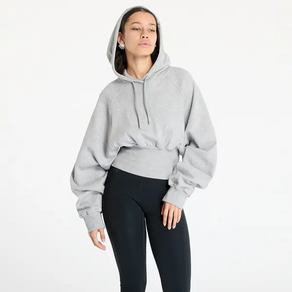 adidas Performance Mikina adidas By Stella McCartney Cro-Packed Hoodie Medium Grey Heather L