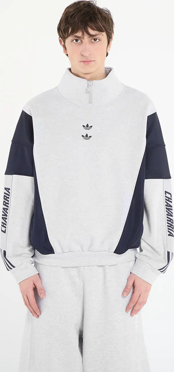 adidas Originals Mikina adidas Chavarria Watsonville Mockneck Jumper Light Grey Heather/ Legend Ink L