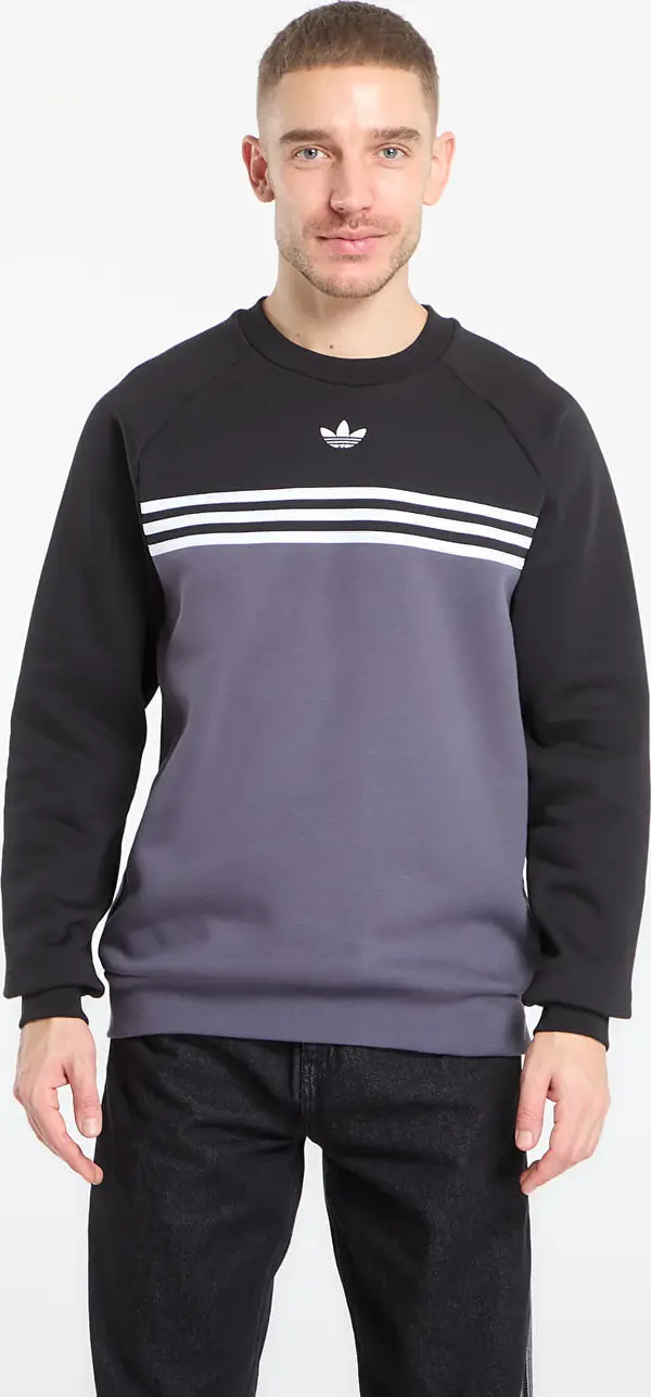 adidas Originals Mikina adidas Chest Stripes Crewneck Sweatshirt Aurora Onix/ White L