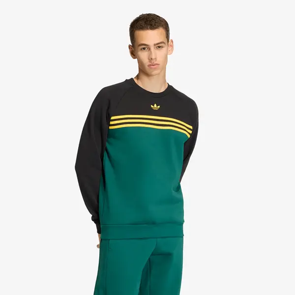 adidas Originals Mikina adidas Chest Stripes Crewneck Sweatshirt Collegiate Green M