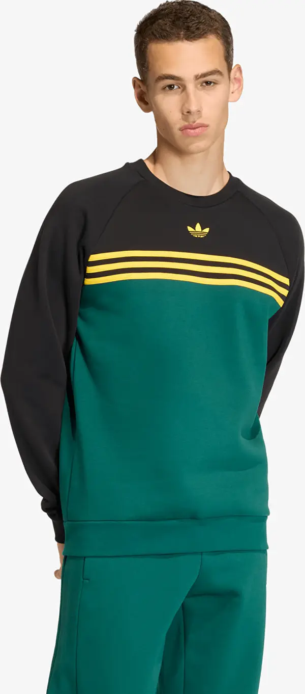 adidas Originals Mikina adidas Chest Stripes Crewneck Sweatshirt Collegiate Green M