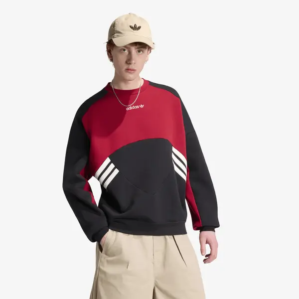 adidas Originals Mikina adidas Cutline Crewneck Sweatshirt Black/ Team Victory Red M