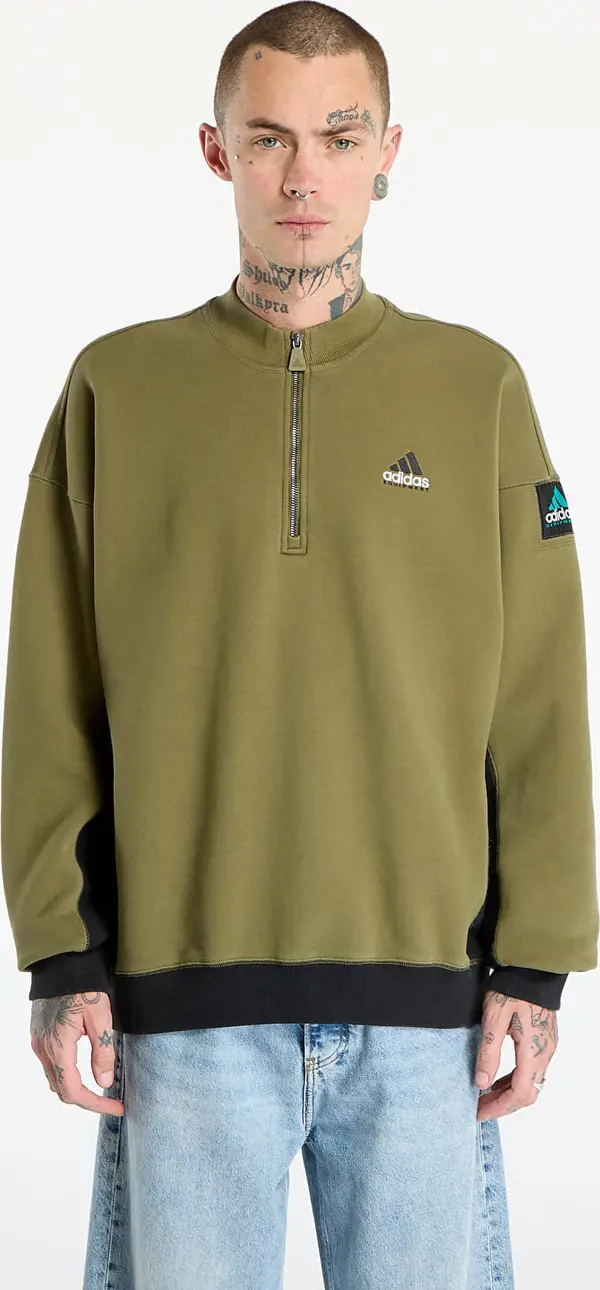 adidas Originals Mikina adidas Equipment Blocked Half-Zip Focus Olive M