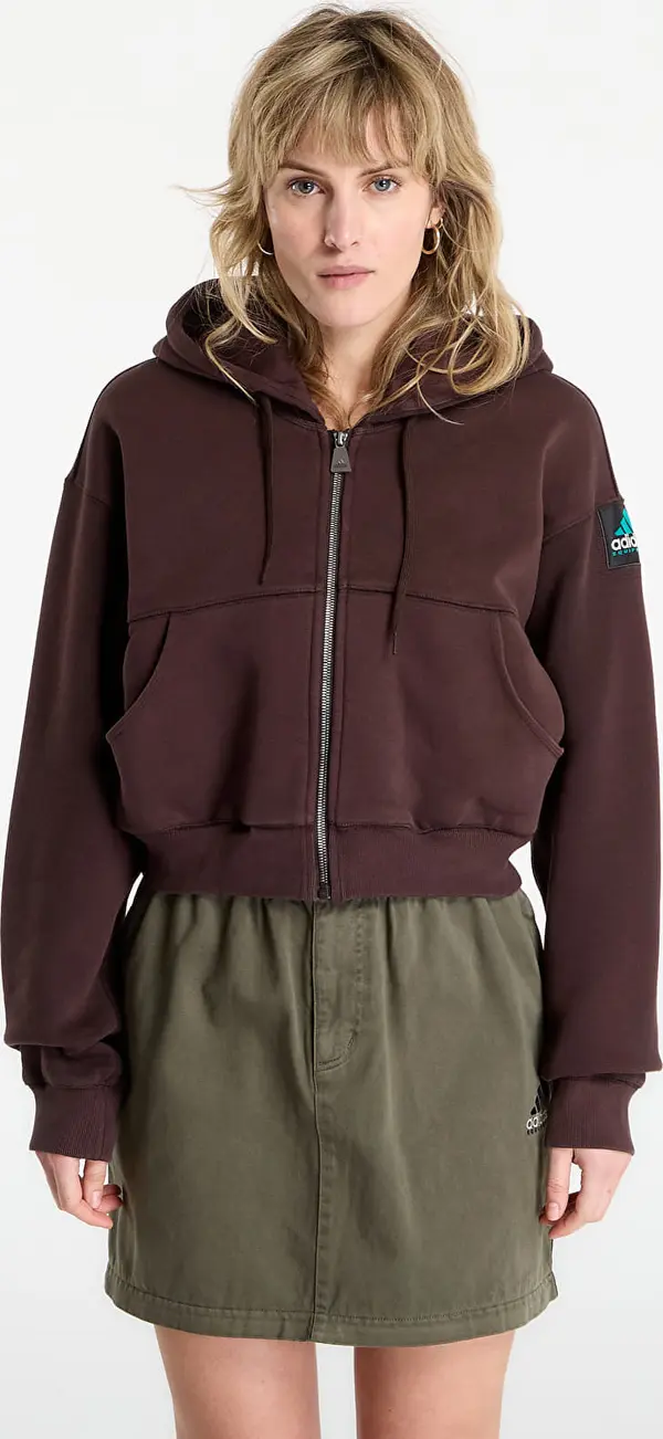 adidas Originals Mikina adidas Equipment Cropped Hoodie Aurora Coffee S