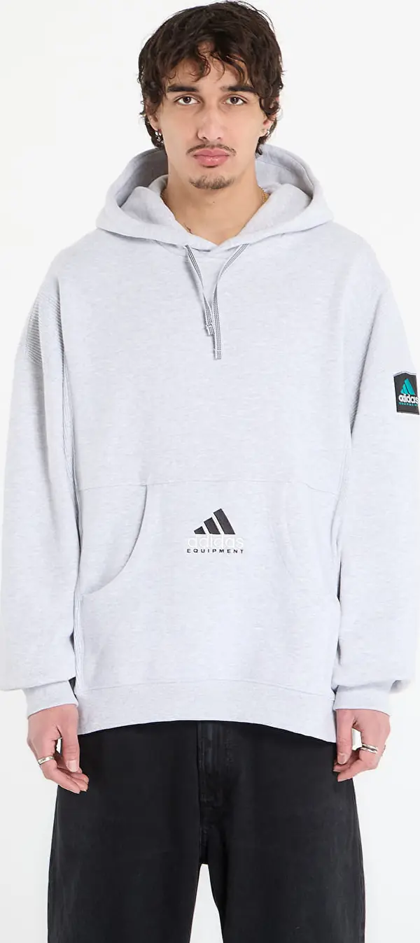 adidas Originals Mikina adidas Equipment Ribbed Hoodie Light Grey Heather L