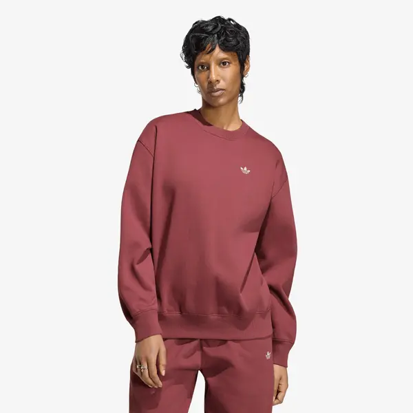 adidas Originals Mikina adidas Essentials Crew Long Fleece Sweatshirt Quiet Crimson M