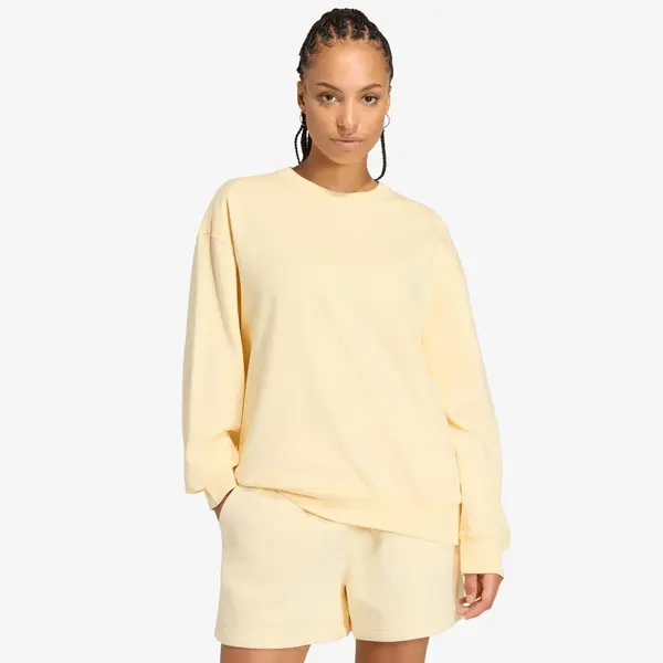 adidas Originals Mikina adidas Essentials Crew Long French Terry Sweatshirt Warm Vanilla M