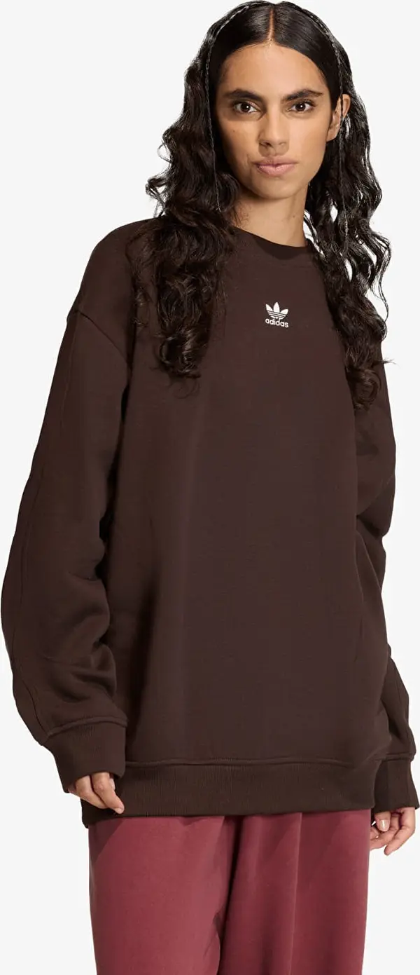 adidas Originals Mikina adidas Essentials Fleece Long Oversized Crew Sweatshirt Aurora Coffee S