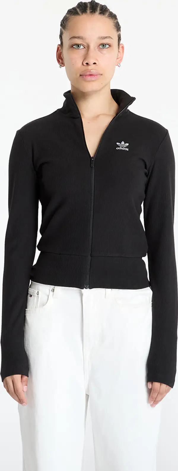 adidas Originals Mikina adidas Essentials Rib Full Zip Tracktop Black/ Black XL