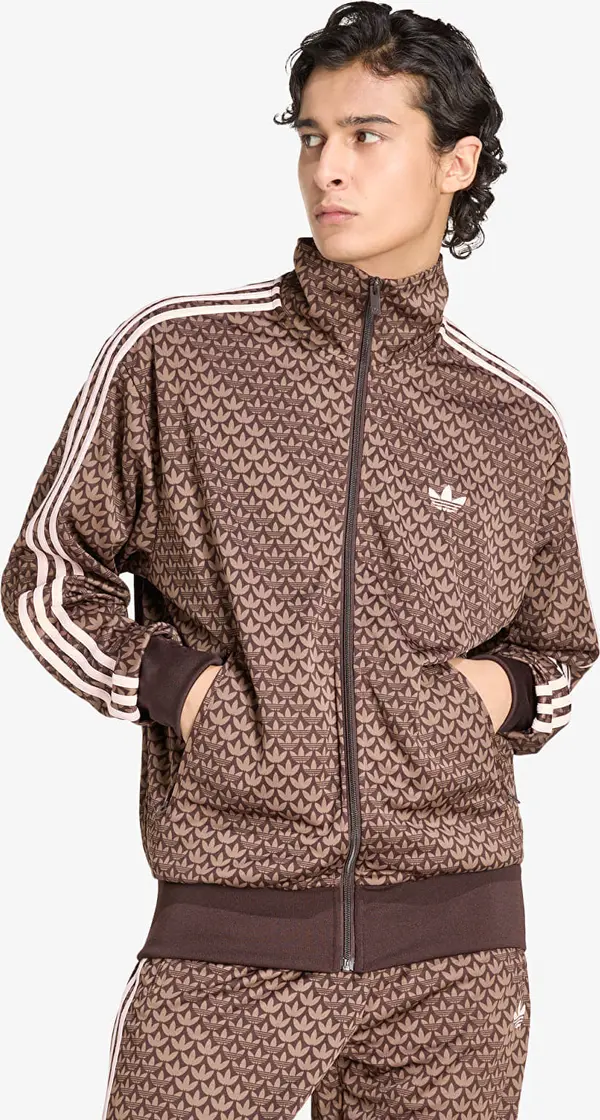adidas Originals Mikina adidas Firebird Loose Monogram Track Top Aurora Coffee/ Earth Strata/ Sandy Pink M