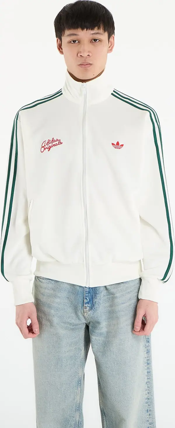 adidas Originals Mikina adidas Firebird Roses Track Top Off White/ Collegiate Green L