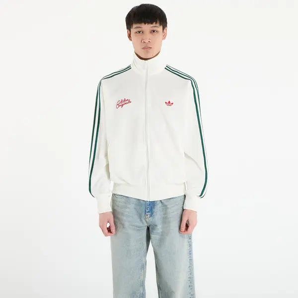adidas Originals Mikina adidas Firebird Roses Track Top Off White/ Collegiate Green XL
