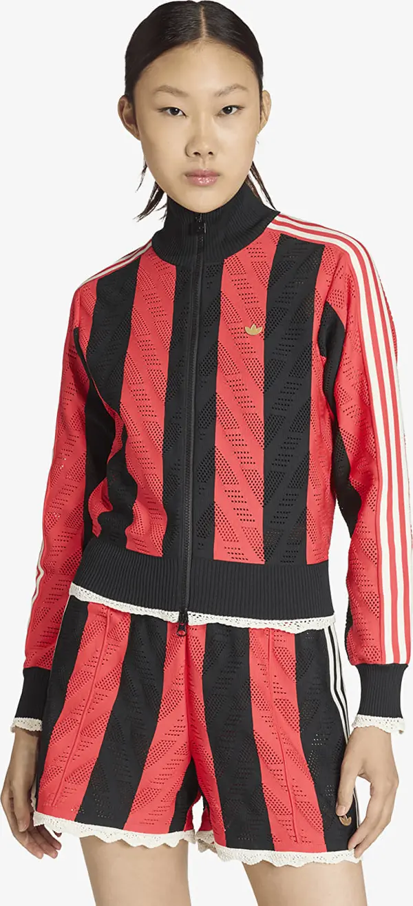 adidas Originals Mikina adidas Firebird Tracktop Black/ Semi Lucid Red S