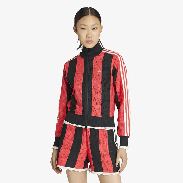 adidas Originals Mikina adidas Firebird Tracktop Black/ Semi Lucid Red XS