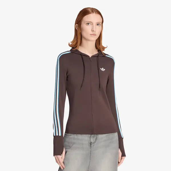 adidas Originals Mikina adidas Hooded Trefoil Zipper Jacket Aurora Coffee S