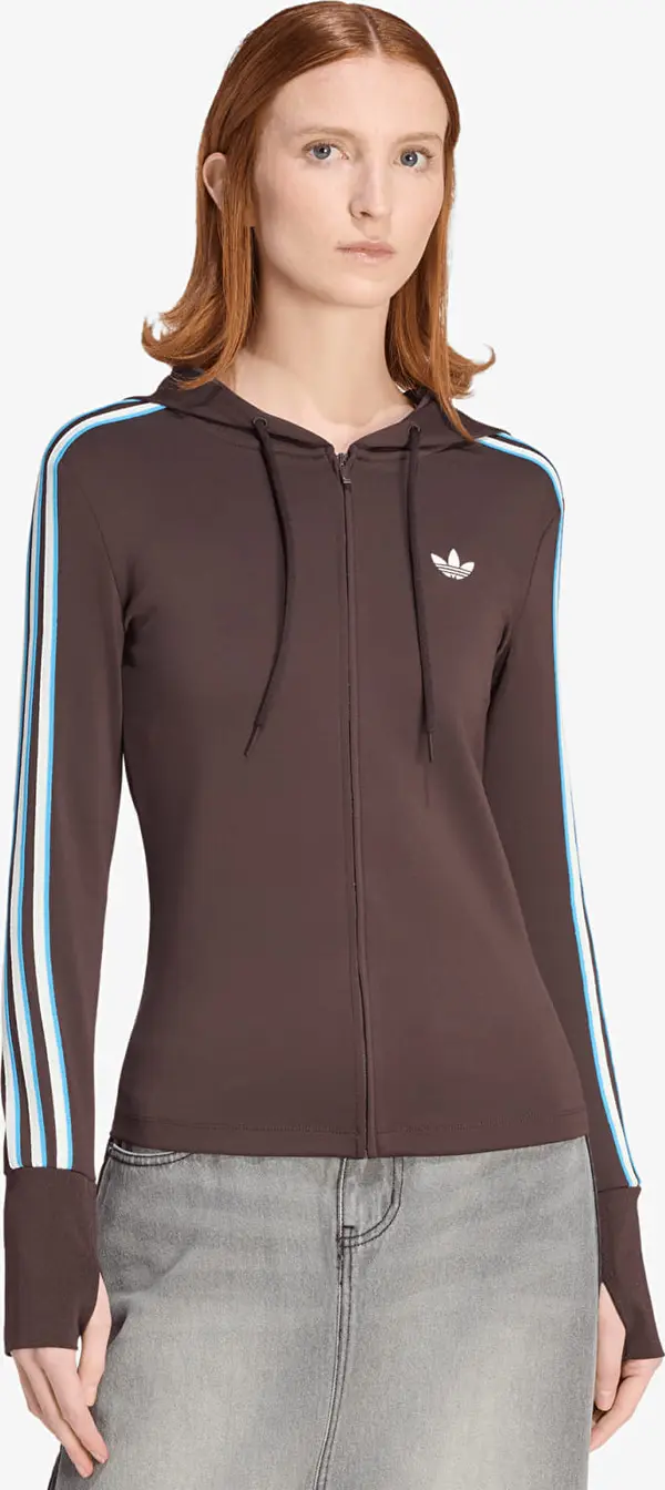 adidas Originals Mikina adidas Hooded Trefoil Zipper Jacket Aurora Coffee XL