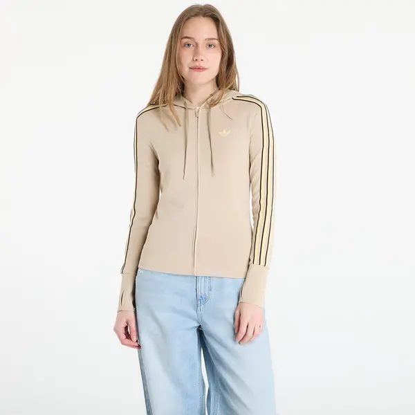 adidas Originals Mikina adidas Hooded Trefoil Zipper Jacket Stone Khaki XL