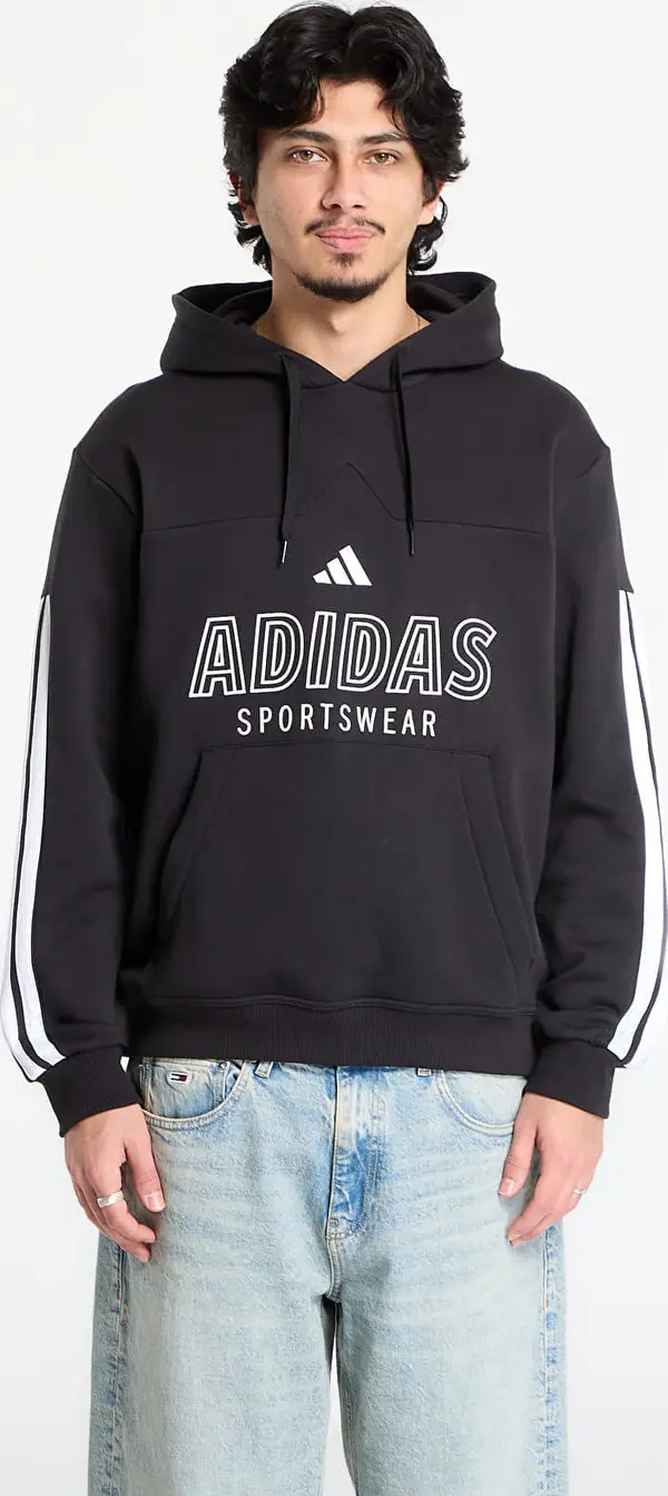 adidas Performance Mikina adidas House Of Tiro Fleece Hoodie Black/ White L