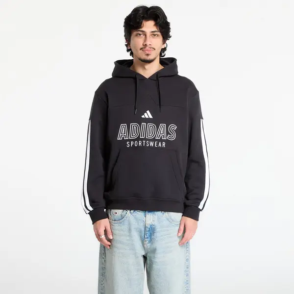 adidas Performance Mikina adidas House Of Tiro Fleece Hoodie Black/ White XL