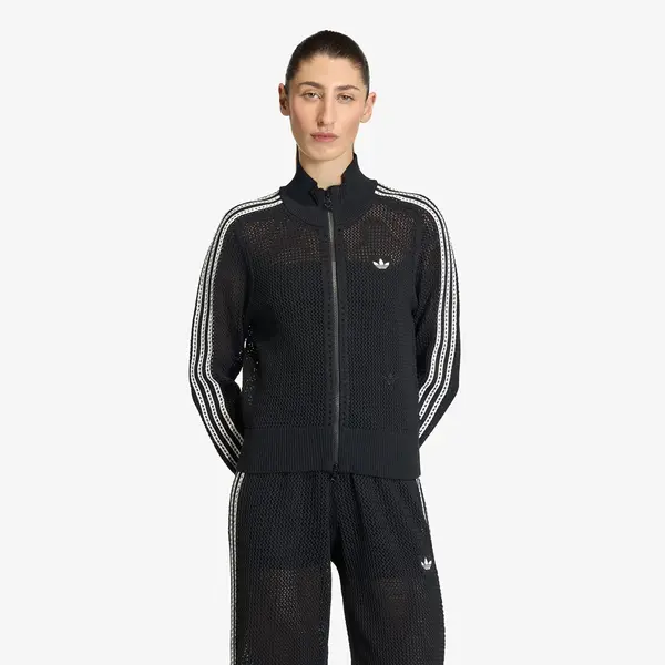 adidas Originals Mikina adidas Knitted Crochet Firebird Track Top Black XS