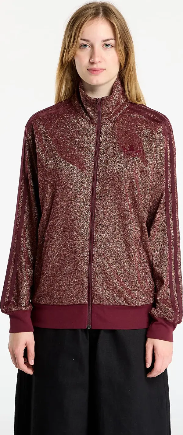 adidas Originals Mikina adidas Lurex Firebird Track Top Maroon/ Gold Met. L