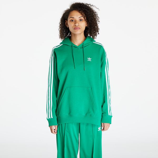 adidas Originals Mikina adidas Originals 3-Stripes Oversized Hoodie Green M