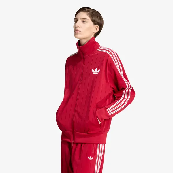 adidas Originals Mikina adidas Pinstripe Firebird Loose Tracktop Team Victory Red/ White/ Team Victory Red XS