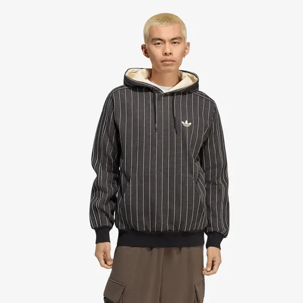 adidas Originals Mikina adidas Pinstripes Hoodie Black/ Warm Vanilla M