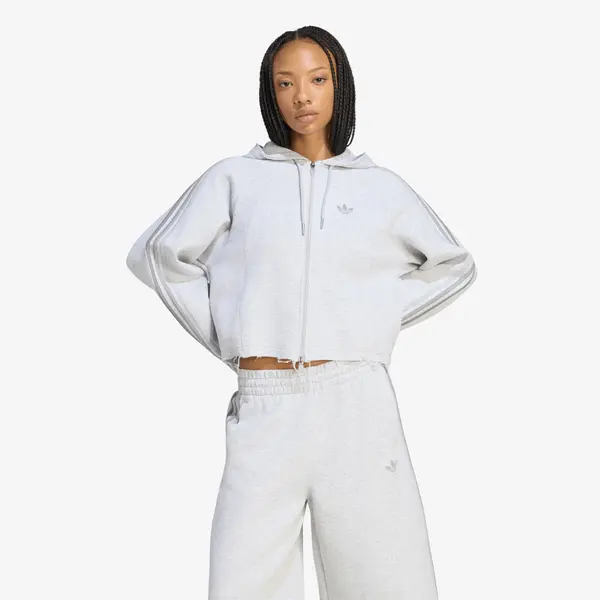 adidas Originals Mikina adidas SST 2.0 Cropped Hoody Light Grey Heather/ Light Grey Heather L