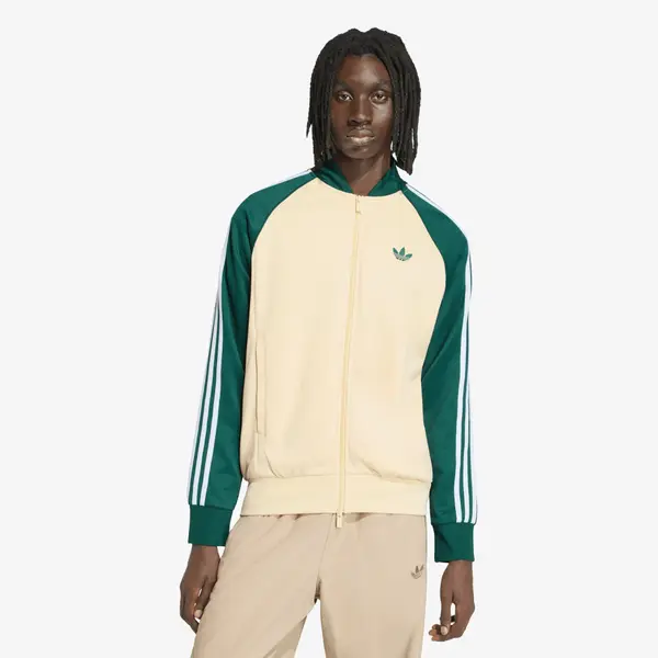 adidas Originals Mikina adidas Sst Track Top Warm Vanilla/ Collegiate Green L