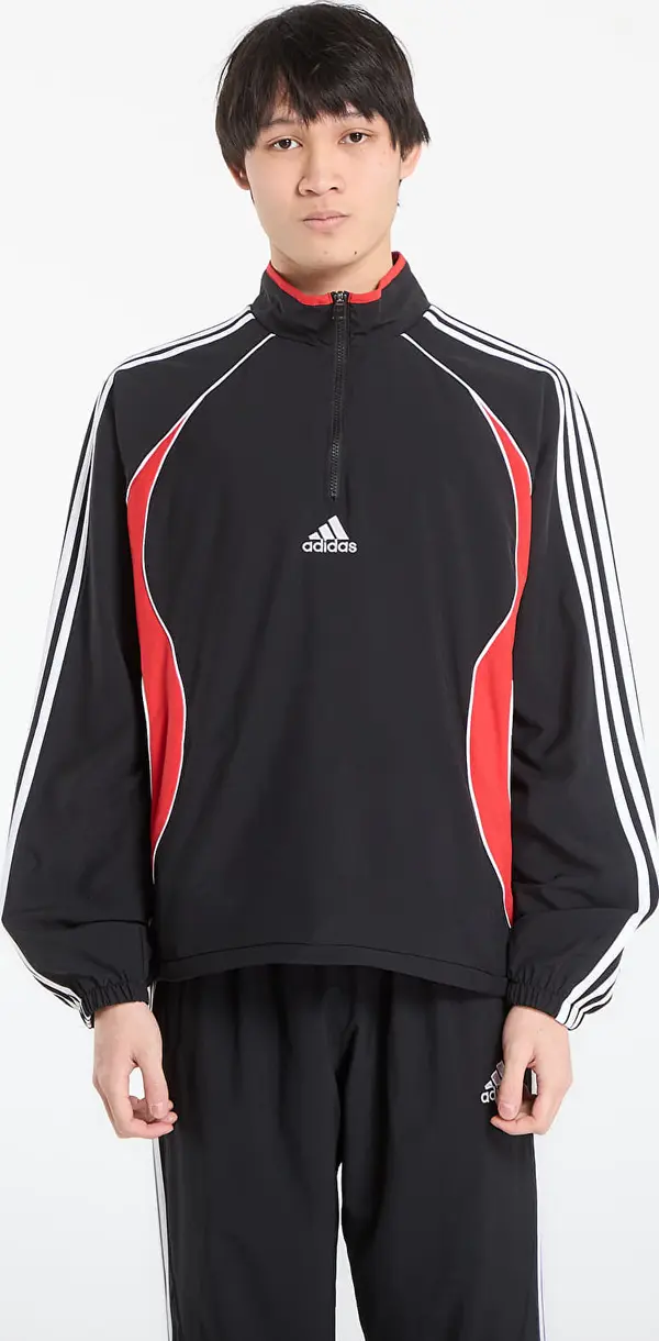 adidas Originals Mikina adidas Teamgeist Half Zip Sweatshirt Black/ Better Scarlet L