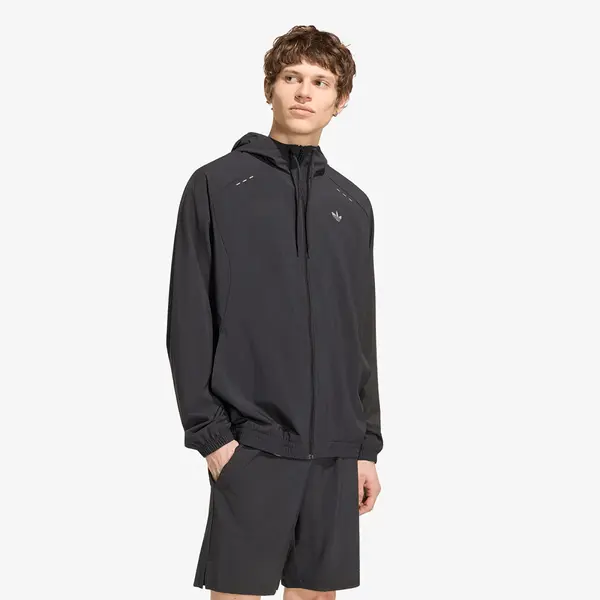 adidas Originals Mikina adidas Tech Trefoil Essentials Hooded Full Zip Track Top Black XL