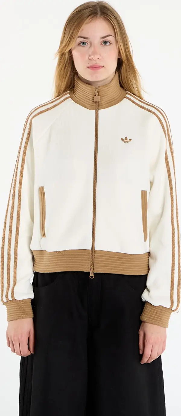 adidas Originals Mikina adidas Velour Knit Track Top Off White L