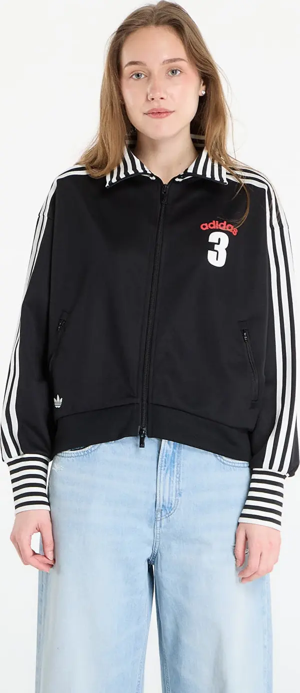adidas Originals Mikina adidas Vintage Bb Tt Striped Rib Track Top Black XS