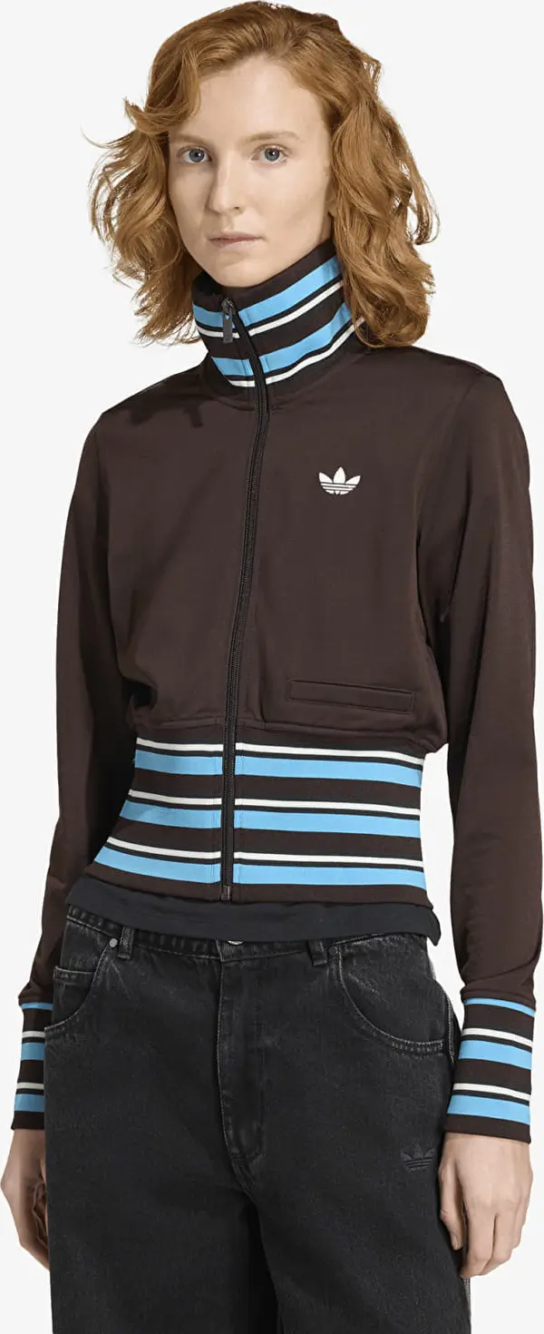 adidas Originals Mikina adidas Vintage Tt High Knitted Ribs Top Aurora Coffee L