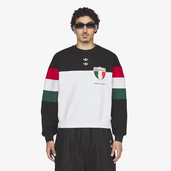 adidas Originals Mikina adidas x Willy Chavarria Fleece Crewneck Sweatshirt Black/ White L