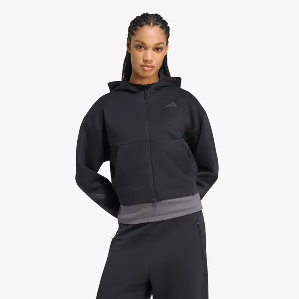 adidas Performance Mikina adidas Z.N.E. Cropped Full Zip Sweatshirt Black XS