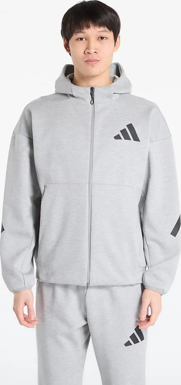 adidas Performance Mikina adidas Z.N.E. Full-Zip Hooded Track Jacket Medium Grey Heather XL
