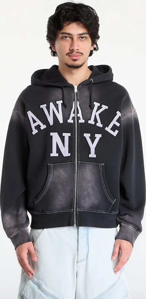 Awake NY Mikina Awake NY Collegiate Arch Zip Hoodie Black XL
