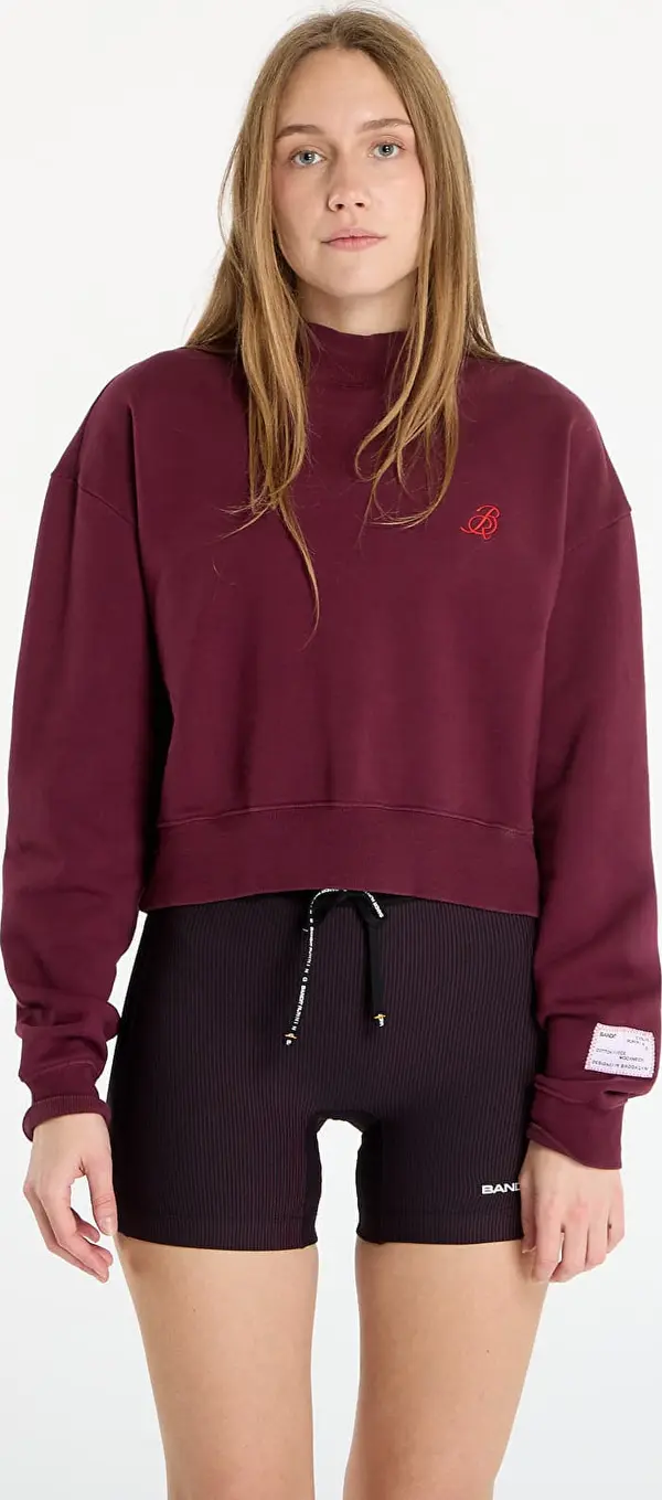 BANDIT Mikina Bandit Cotton Fleece Women's Cropped Crewneck Fig S