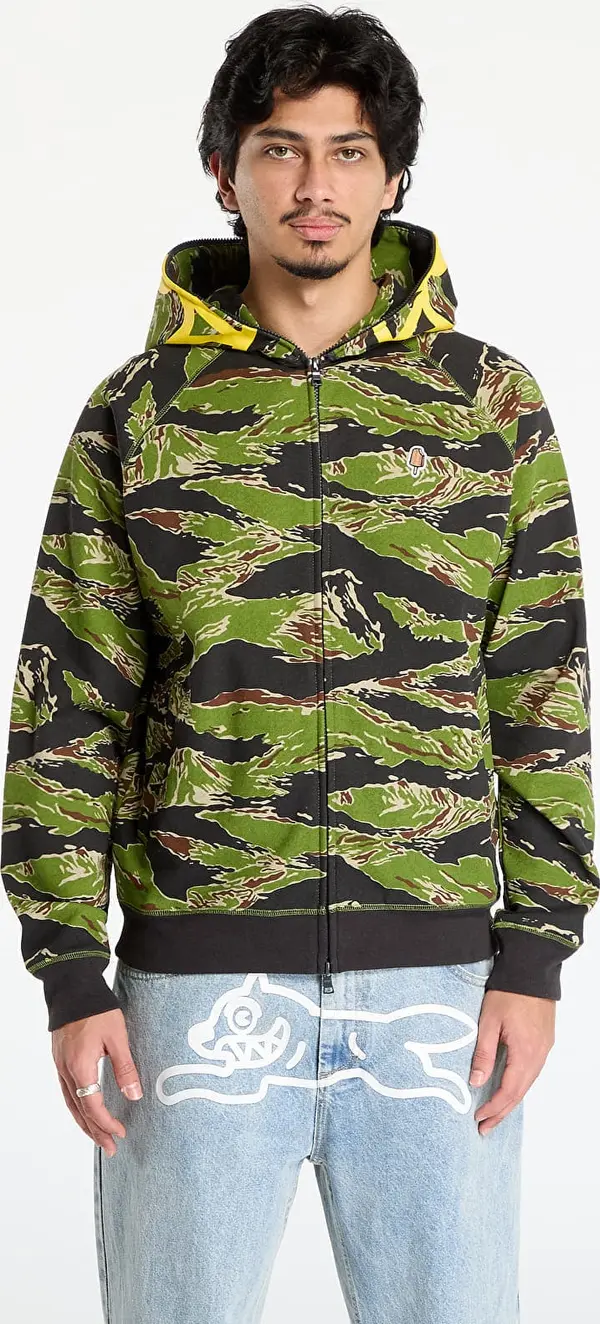 Billionaire Boys Club Icecream Mikina Billionaire Boys Club Icecream Smiley Tiger Stripe Full Zip-Through Hood Camo S