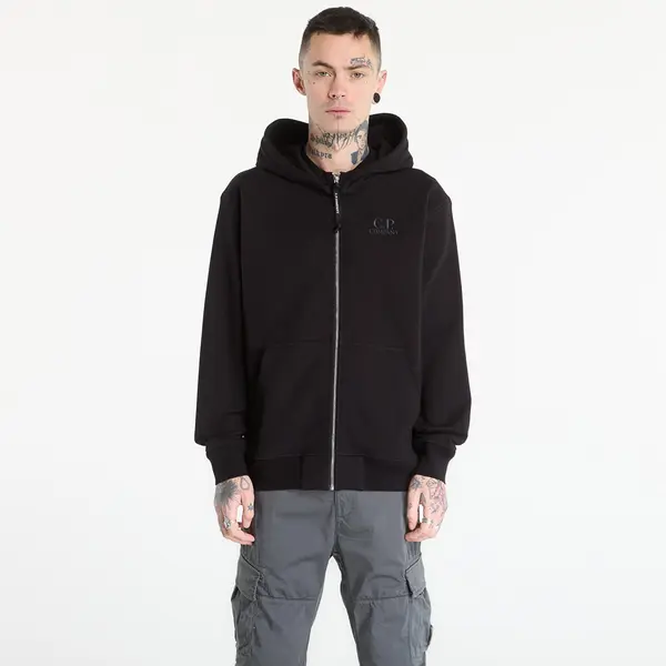 C.P. Company Mikina C.P. Company Diagonal Raised Fleece Zip Hooded Sweatshirt Black XL