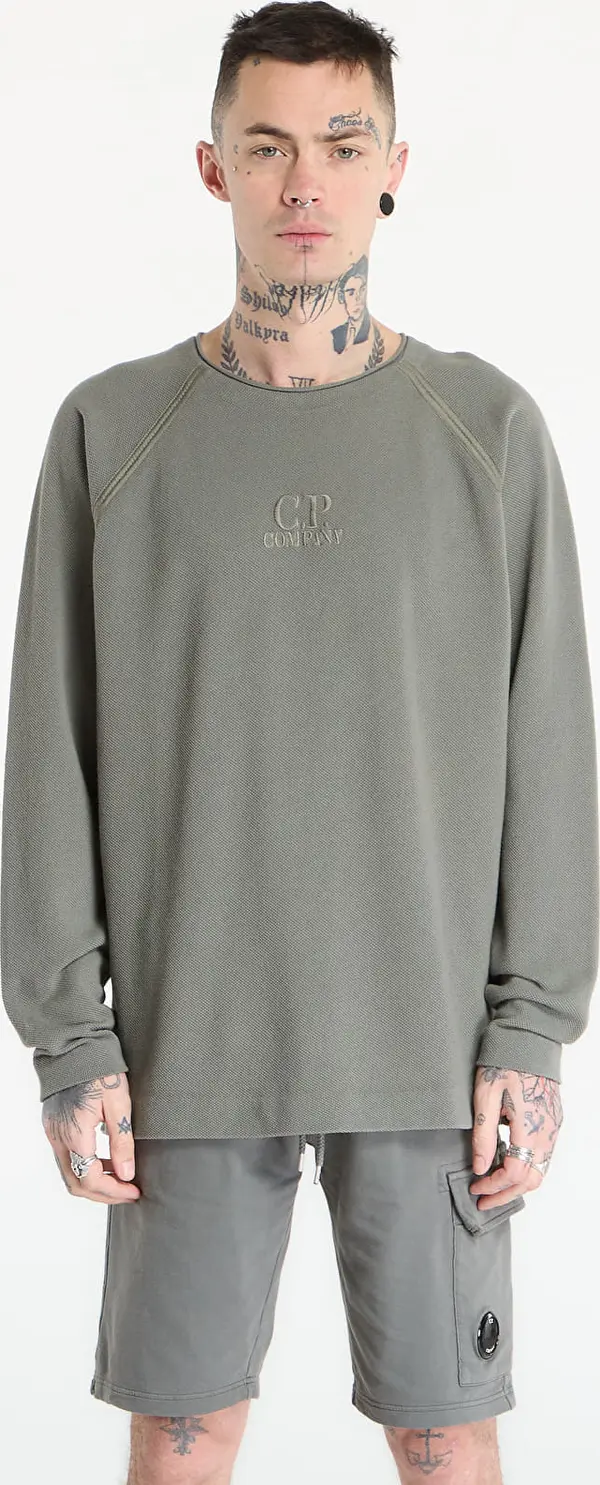 C.P. Company Mikina C.P. Company Heavy Piquet Pigment Dyed Mockneck Sweatshirt Gunmetal Grey M