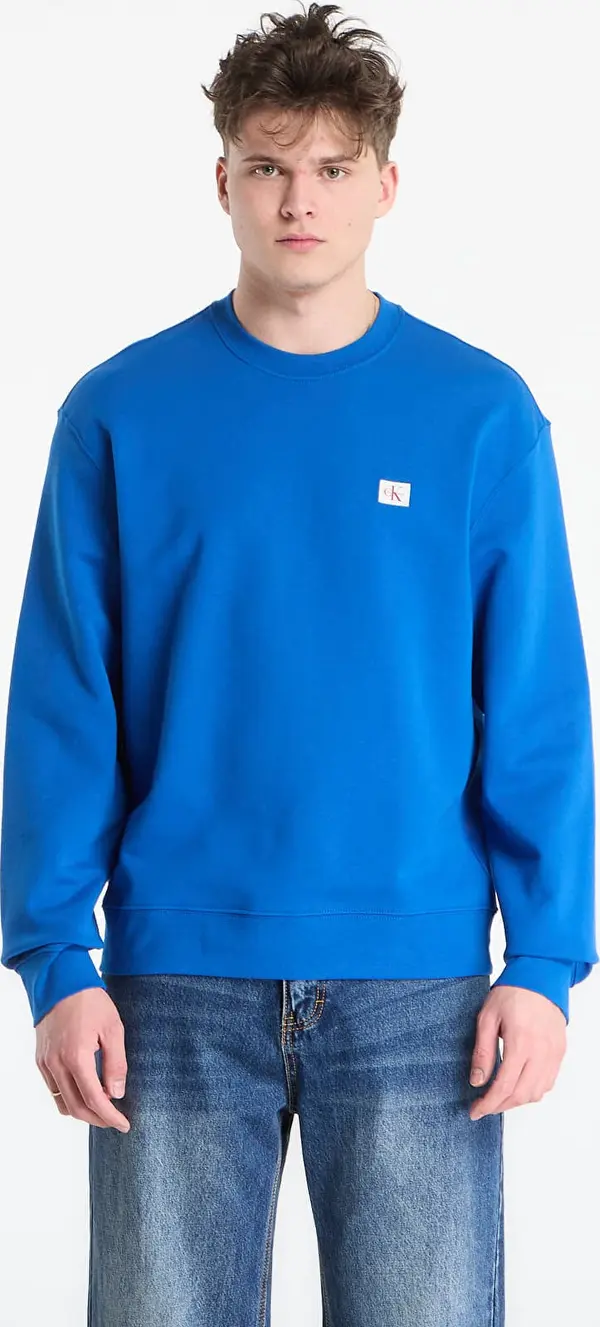 Calvin Klein Mikina Calvin Klein Jeans Ls Eu 350Terry Badge Crewneck Sw Classic Blue XL