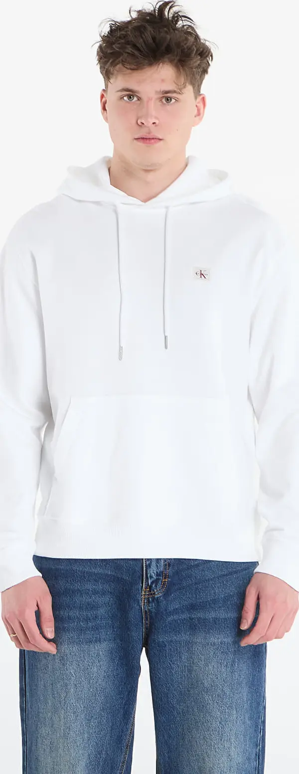 Calvin Klein Mikina Calvin Klein Jeans Ls Eu 350Terry Badge Hoodie Bright White XL