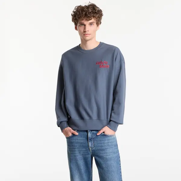 Calvin Klein Mikina Calvin Klein Jeans Ls Premium Terry Graphic Crewneck Dark Slate M