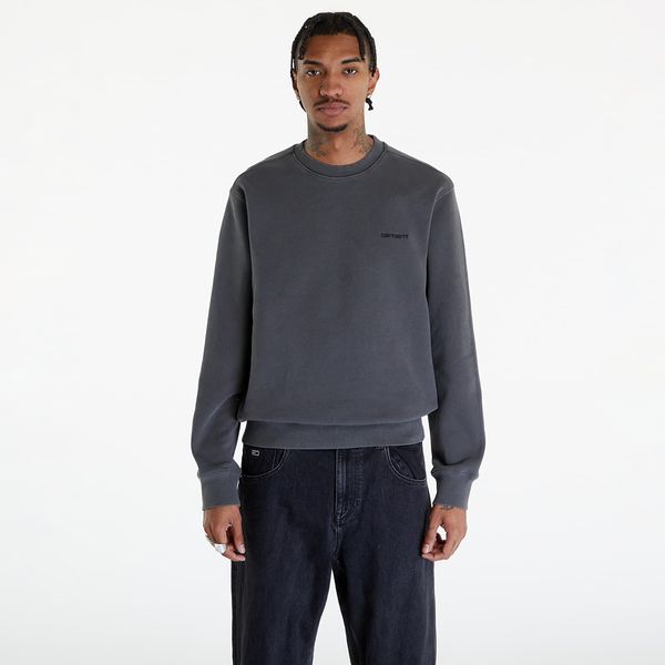 Carhartt WIP Mikina Carhartt WIP Duster Script Sweatshirt UNISEX Black Garment Dyed XL
