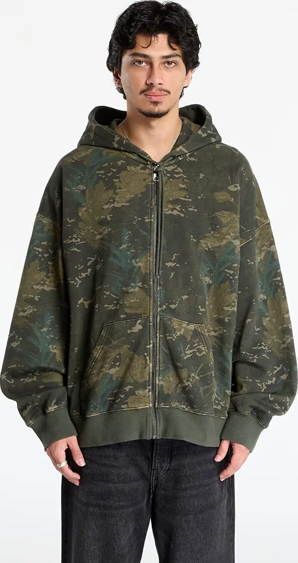 Carhartt WIP Mikina Carhartt WIP Hooded Benton Sweat Jacket UNISEX Camo Combi/ Green Garment Dyed M